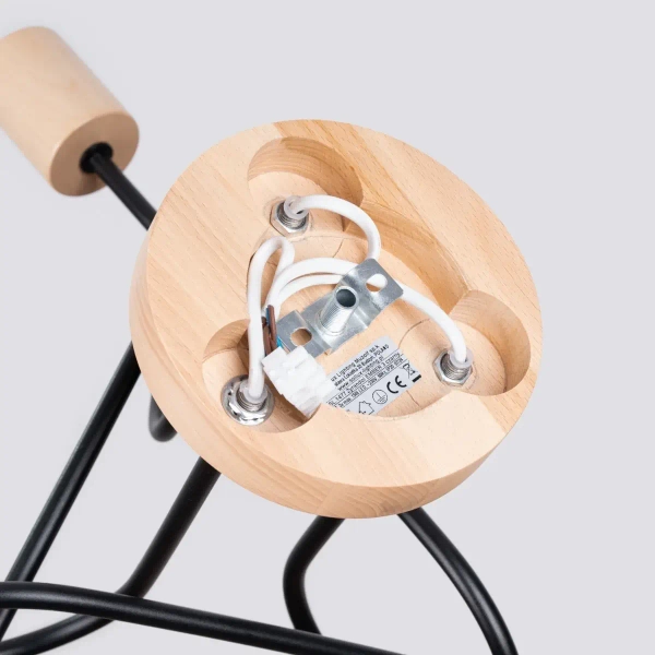 Skandynawska lampa sufitowa EMBER SL.1477 drewniana czarna