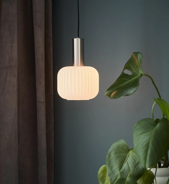 LAMPA wisząca SOBER 108122 Markslojd plisowana OPRAWA szklany ZWIS loftowy stal biały