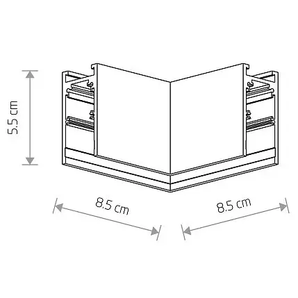 Natynkowy łącznik kątowy Lvm 10164 do szynoprzewodu magnetycznego czarny