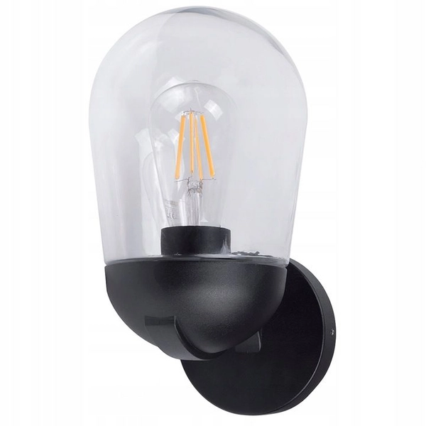 Zewnętrzna lampa ścienna SLP8204 szklany kinkiet do ogrodu czarny