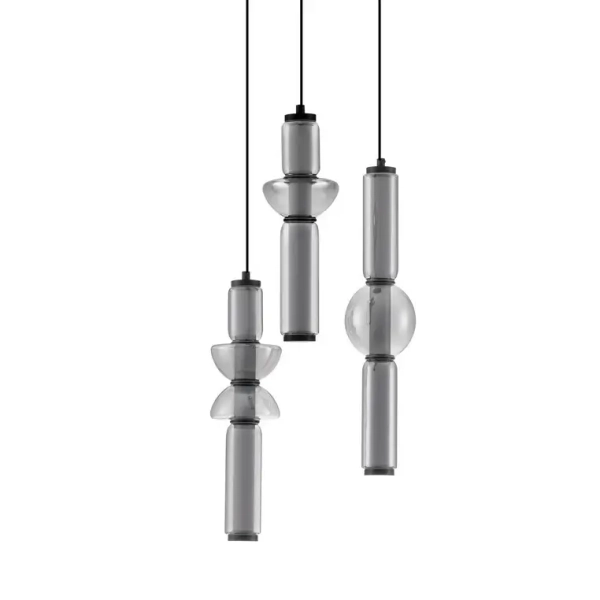 Potrójna lampa wisząca GLORICA LE45193 LED 37W 3000K szklana szara