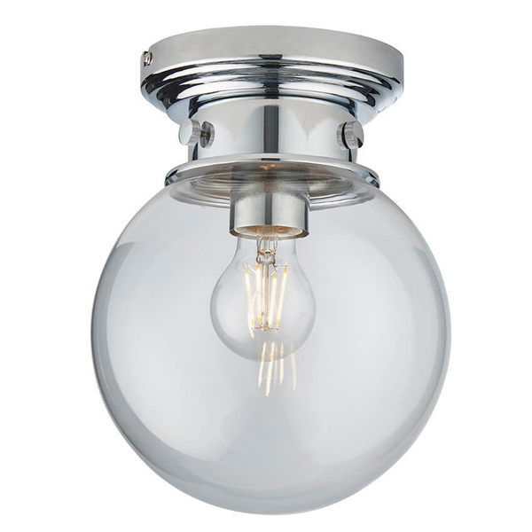 Kulista lampa sufitowa Cheswick 96138 IP44 chrom przezroczysty