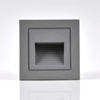 Schodowa LAMPA podtynkowa Q6 LED 313720 Polux kwadratowa OPRAWA wpuszczana LED 3W 4000K metalowa IP44 grafitowa