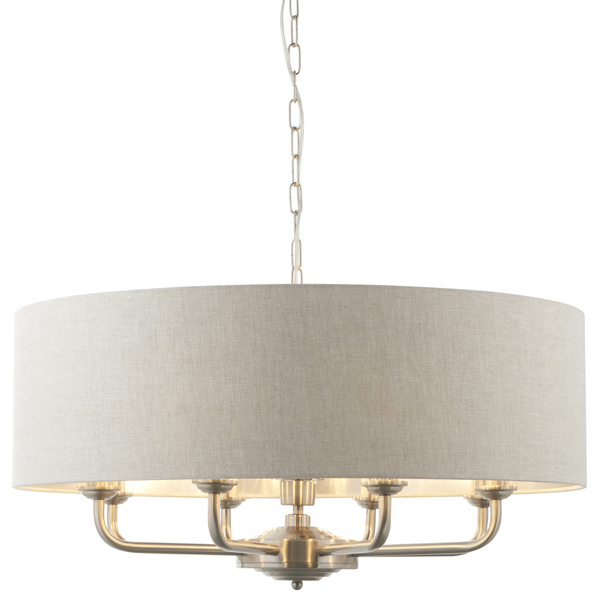 Żyrandol do salonu Highclere 99152 Endon łańcuch klasyczny beż chrom