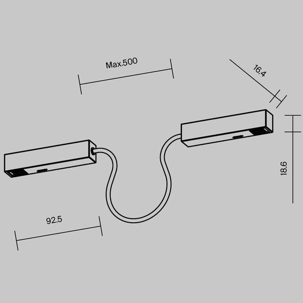 Łącznik zasilania do szyny magnetycznej Exility TRA034CPC-42B-50 czarny