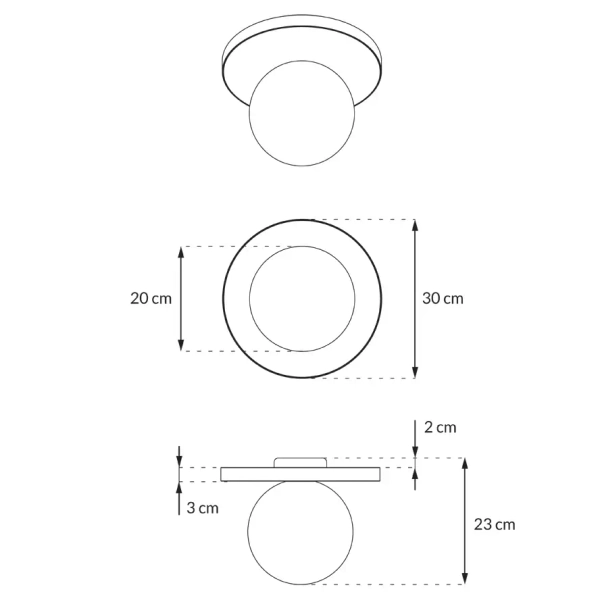 Sufitowa lampa lastrykowa LEGRA 31402106 kula IP44 biała brązowa