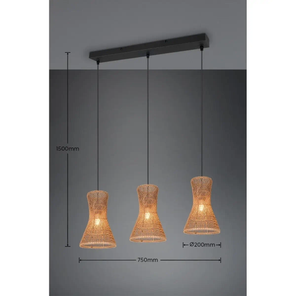 Jadalniana lampa wisząca BIJOU R31833026 boho brązowy czarny
