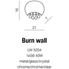 Ścienna lampa sypialniana Burn szklana glamour chrom