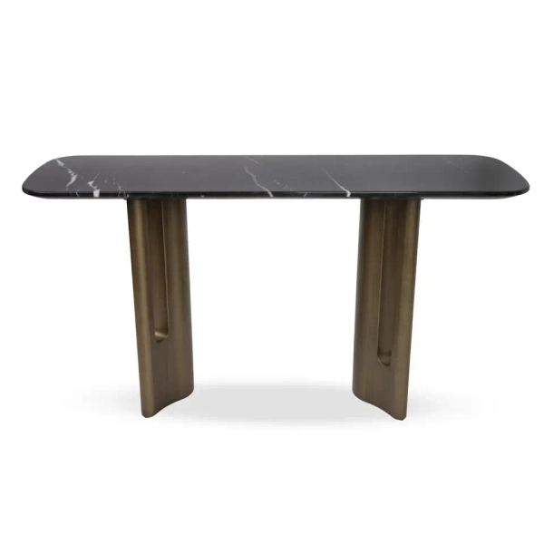 Czarna komoda ESSENZA MM001501100386 złota dekor marmuru 150cm