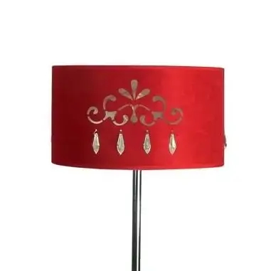 Podłogowa lampa z abażurem DECOR 51-81158 do sypialni czerwona