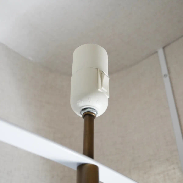 Podłogowa lampa do salonu Takai 2520054018 tkanina beżowy biały
