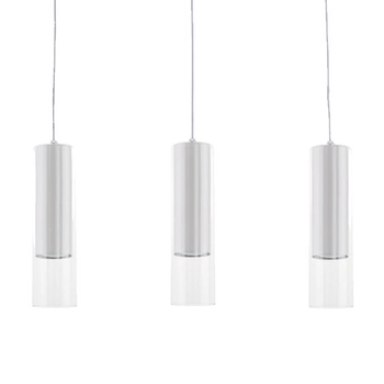 Szklane zwisy Manacor LP-232/3L WH Light Prestige na listwie białe tuby