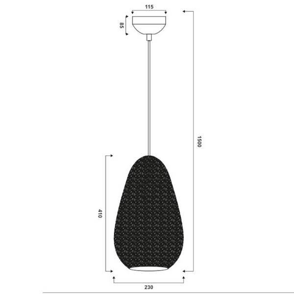 Wisząca lampa ZIVA 365300104 Trio druciana druciak łezka złoty czarny