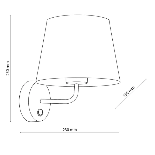 Lampa ścienna z abażurem Maja 1882 TK Lighting z włącznikiem biała