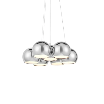 Lampa wisząca CUPOLO chrom 109167 7xE14 kulista molekułowa do salonu