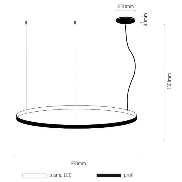 Pierścieniowa lampa wisząca Agari 5334 Shilo LED 51W 3000K ring złoty