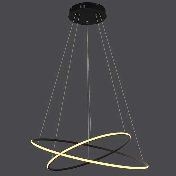 Okrągła LAMPA wisząca SLIM/000023/4000/B MDECO metalowa OPRAWA ring ZWIS LED 51W 4000K biurowy czarny