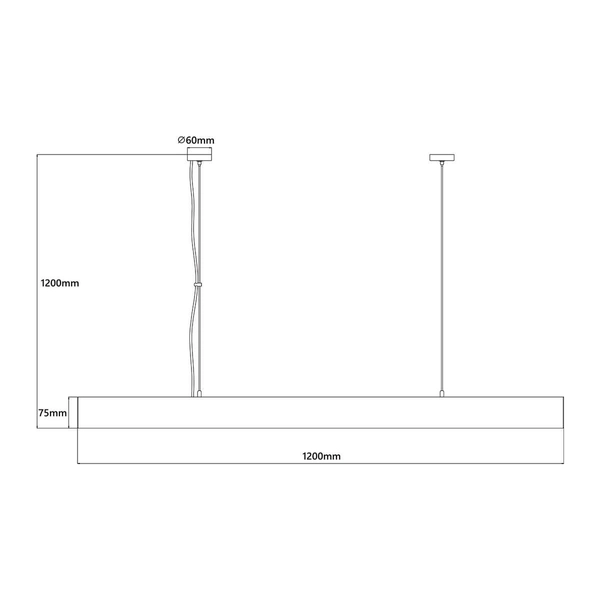 Zwieszana lampa Mira LP-1201/1P L BK Smart LED 45W 3000-6000K czarna