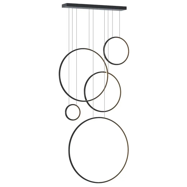 Ringowa wisząca lampa Saturno ML2324 LED 100W 4000K pierścienie czarny