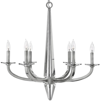 Pałacowy żyrandol QN-ASCHER6 kryształowy polerowany nikiel