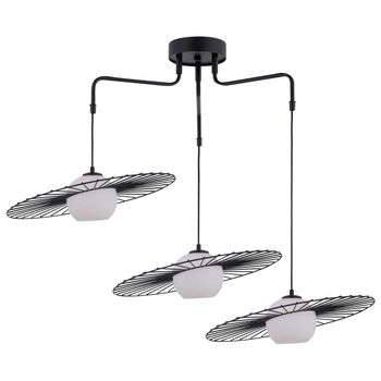 LAMPA wisząca SOL 32181 Sigma metalowa OPRAWA druciana ZWIS modernistyczny szklana kula ball czarna biała