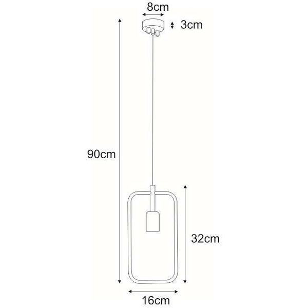 Prostokątna LAMPA wisząca Geo K-3830 Kaja metalowa OPRAWA ramka ZWIS frame czarna