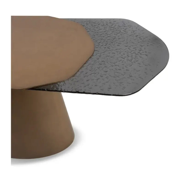 Konsola ORFEO MM001501100374 złota szklana blat metalowa 150cm