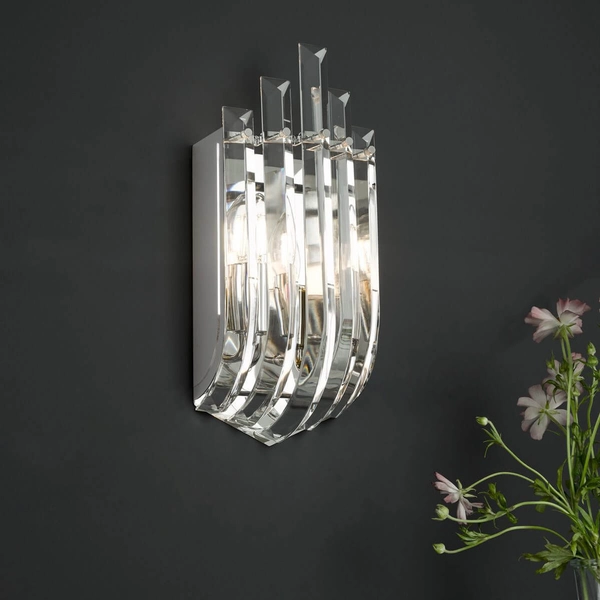 Kinkiet ścienny Eltham ELT0938-EH Dar Lighting kryształy rokoko srebrny