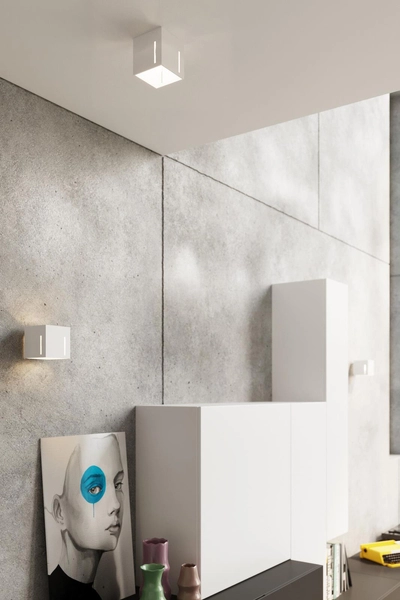 LAMPA sufitowa SL.0398 metalowa OPRAWA kostka cube biała
