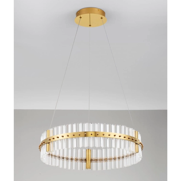 Dekoracyjna lampa wisząca MAYO LE44224 LED 45W 3500K ring szklana złota