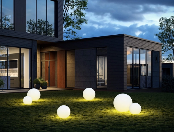 Zewnętrzna lampa do ogrodu Erda O594FL-01W1 kula biała