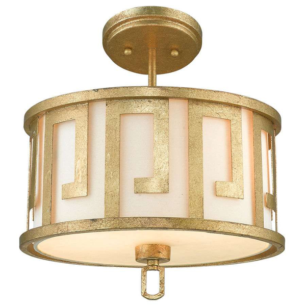 Klasyczna LAMPA wisząca GN-LEMURIA-P-M Elstead GILDED NOLA okrągła OPRAWA metalowa złota biała