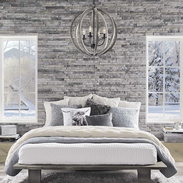 Wisząca lampa drewniana Allier FE-ALLIER-4P-WW Feiss do sypialni czarna