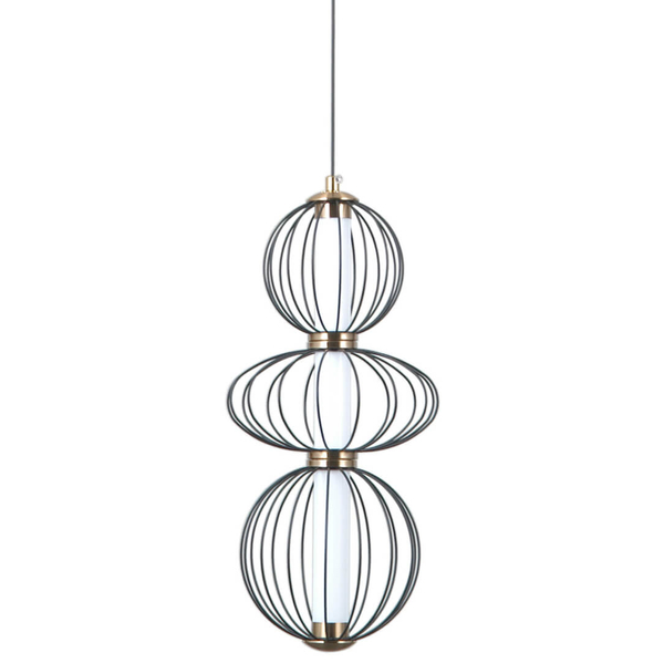 Druciana lampa wisząca Rabel PND-344221-3V-BK LED 30W 3000K czarny