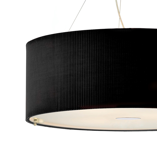 Okrągła lampa wisząca Zaragoza ZAR0622 Dar Lighting abażurowa czarna chrom