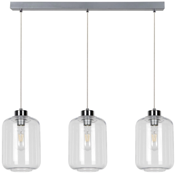 Lampa wisząca TARRO 15880328 skandynawska szklany zwis przezroczysty chrom