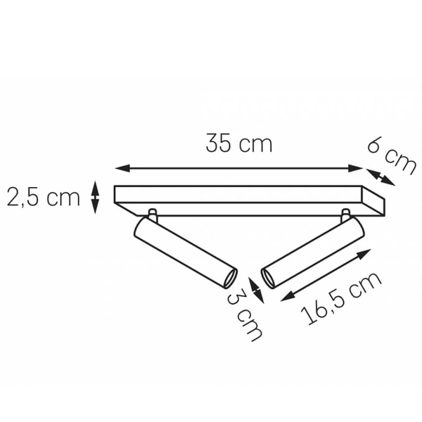Ścienno-sufitowa lampa ledowa Roll 50920202 Kaspa 8,4W 3000K regulowana czarna