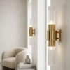 Ryflowana lampa ścienna GLOW ST-DW7790 złota tuba 2xG9 glamour