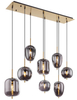 Lampa wisząca Blacky 15345-8MM designerska mosiądz przydymiona