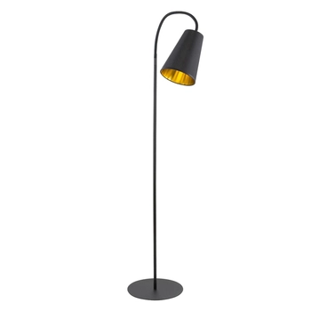 Podłogowa lampa z peszlem Wire 1099 TK Lighting z kloszem czarna złota