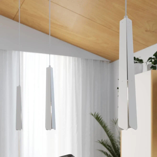 Wisząca lampa potrójna Prysm SL.1399 Sollux tubki do salonu biała