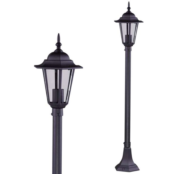 Zewnętrzna LAMPA stojąca STANDARD K-6009B czarny Kaja klasyczna OPRAWA latarenka outdoor metalowa IP44 czarna