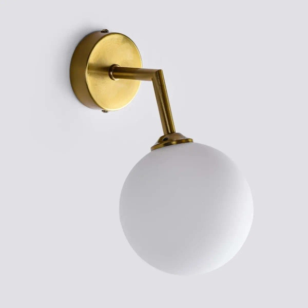 Kinkiet LAMPA ścienna DORADO LP-002/1W Light prestige loftowa OPRAWA szklana kula miedziana biała