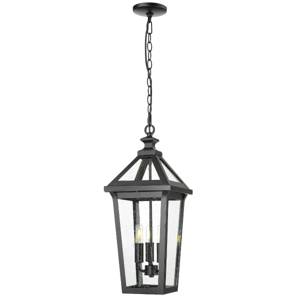 Klasyczna lampa wisząca Zurich P03630BK Cosmolight IP23 nad stół szkło czarny