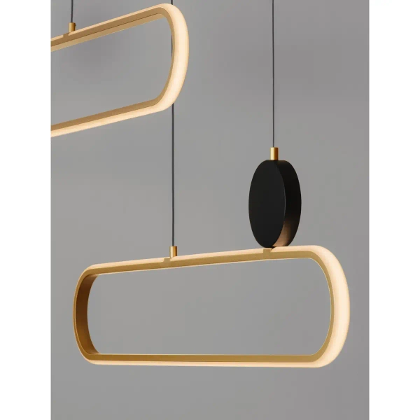 Nowoczesna lampa wisząca TURVIANO LE45490 LED 49W 3200 K złota czarna