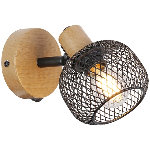 Loftowy kinkiet do sypialni Grendel 3127 ażurowa lampa ścienna czarna