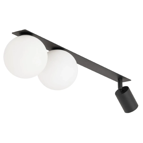 Loftowa sufitowa lampa Vox 3 10928 mleczne kule tuba czarny