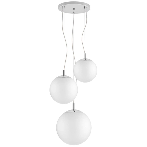 Skandynawska LAMPA wisząca ALUR 10724303 Kaspa hygge OPRAWA kulisty ZWIS kule balls chrom białe