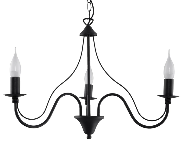 Żyrandol LAMPA wisząca SL.0217 świecznikowa OPRAWA klasyczna ZWIS na łańcuchu maria teresa czarny