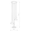 Czarna lampa wisząca Hermanos 8030 zwis 3-płomienny do kuchni